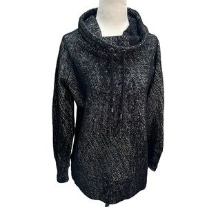 BLACK/WHITE🖤FUNNEL Neck Sweatshirt Sweater Top Size M